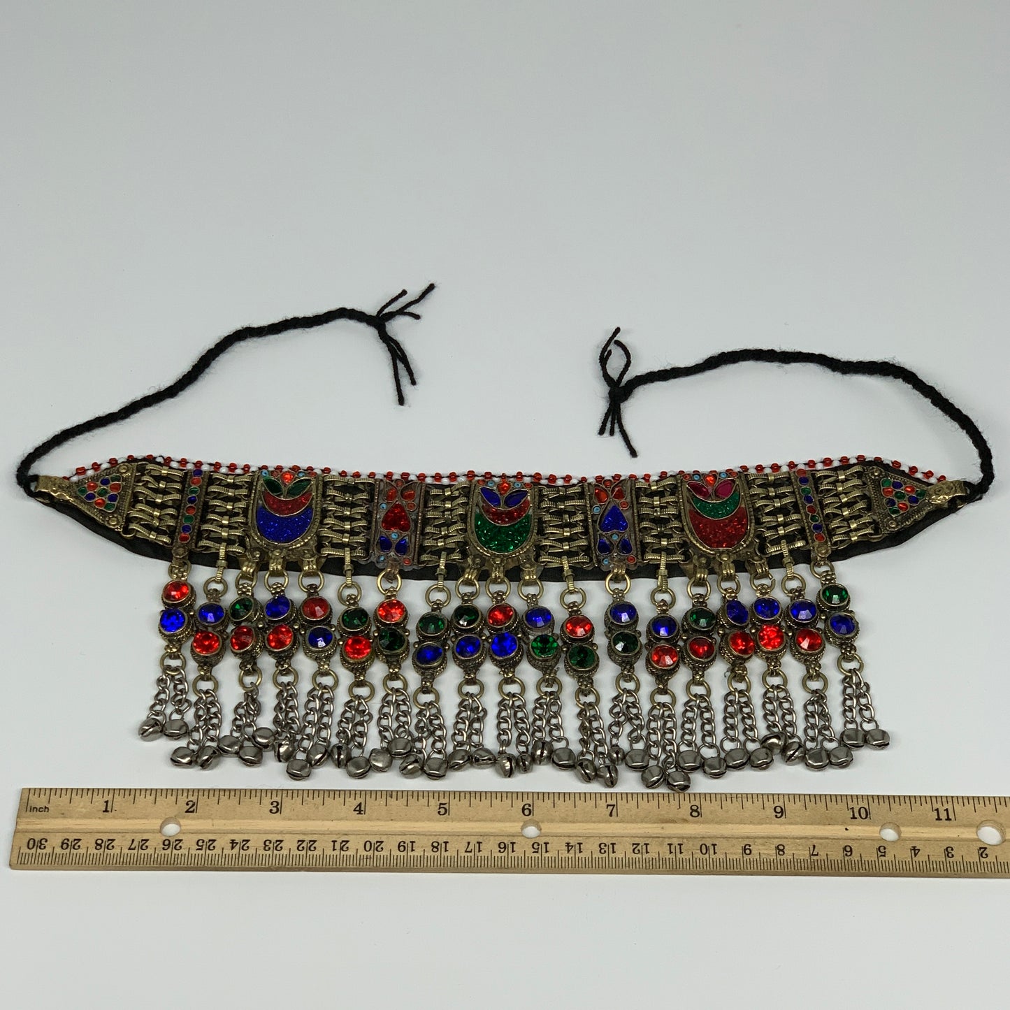 300g, 12"x4.25"Kuchi Choker Necklace Multi-Color Tribal Gypsy Bohemian,B14093