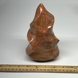 1510g, 7.2"x4.1"x3.2", Natural Peach Moonstone Flame Gemstones Reiki Tool, B1957