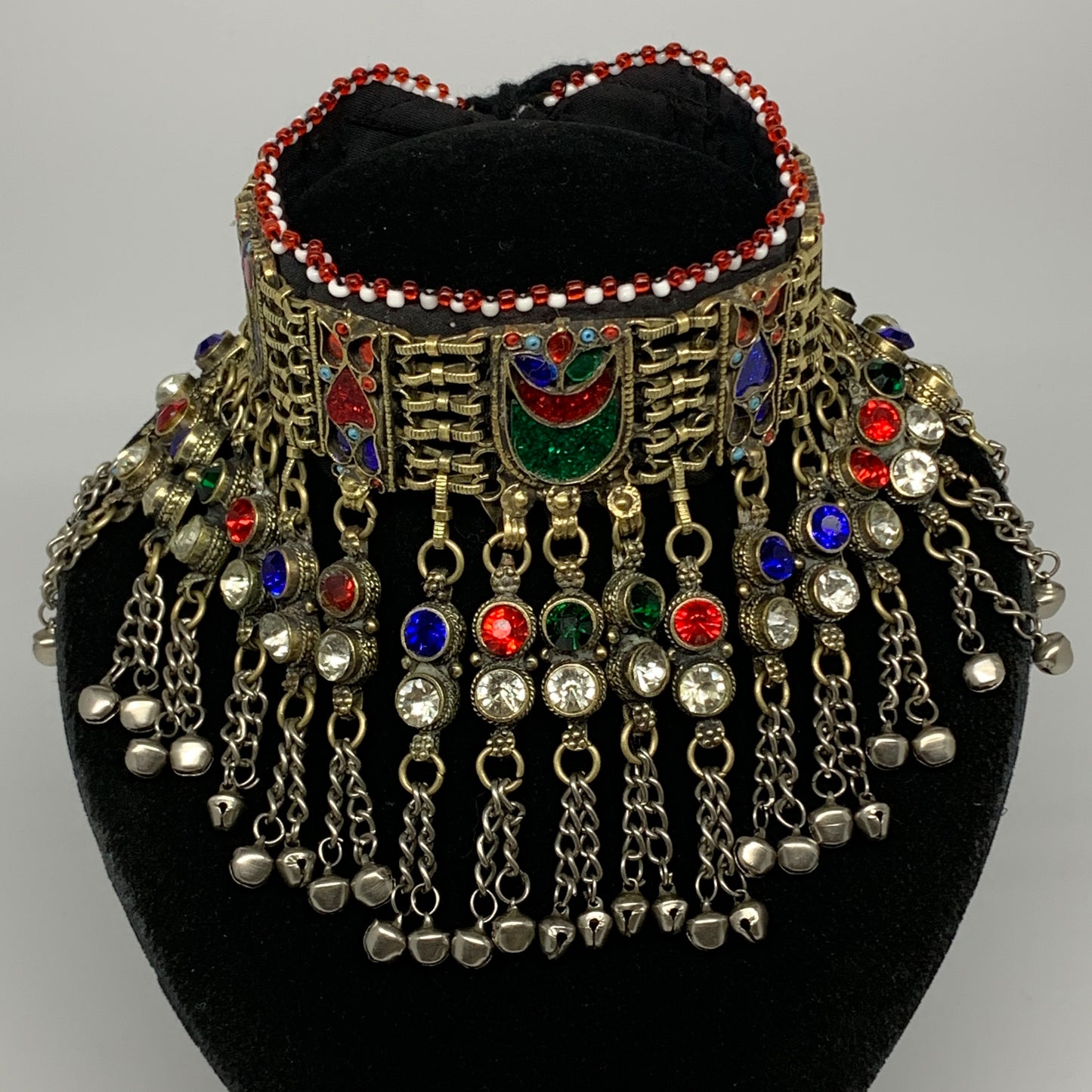 310g, 12"x4.5"Kuchi Choker Necklace Multi-Color Tribal Gypsy Bohemian,B14094