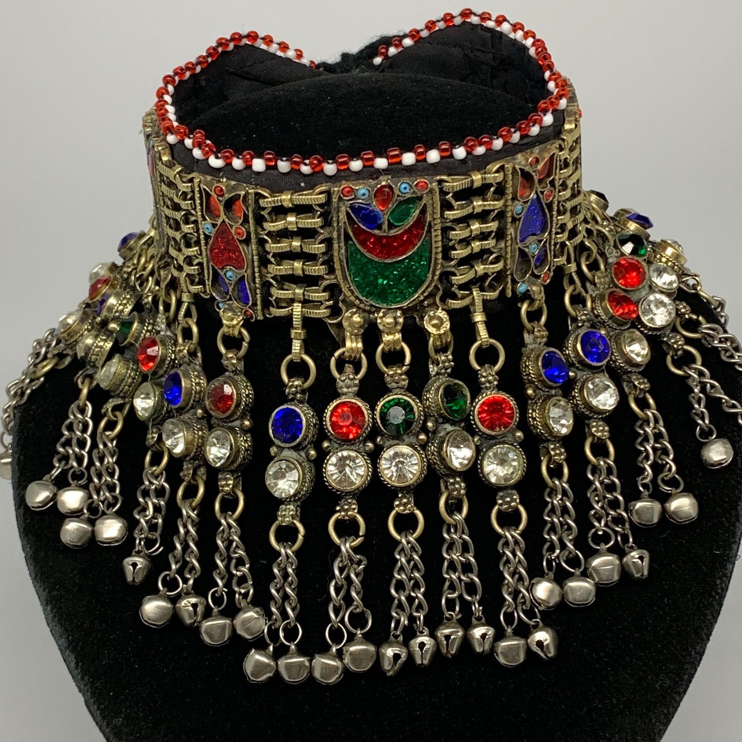 310g, 12"x4.5"Kuchi Choker Necklace Multi-Color Tribal Gypsy Bohemian,B14094