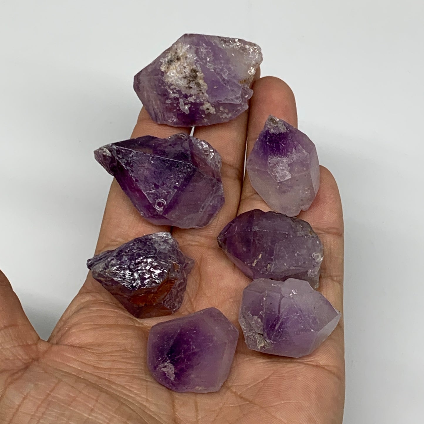107.7g,0.7"-1.6", 7pcs, Natural Amethyst Crystal Rough Mineral Specimens, B11712