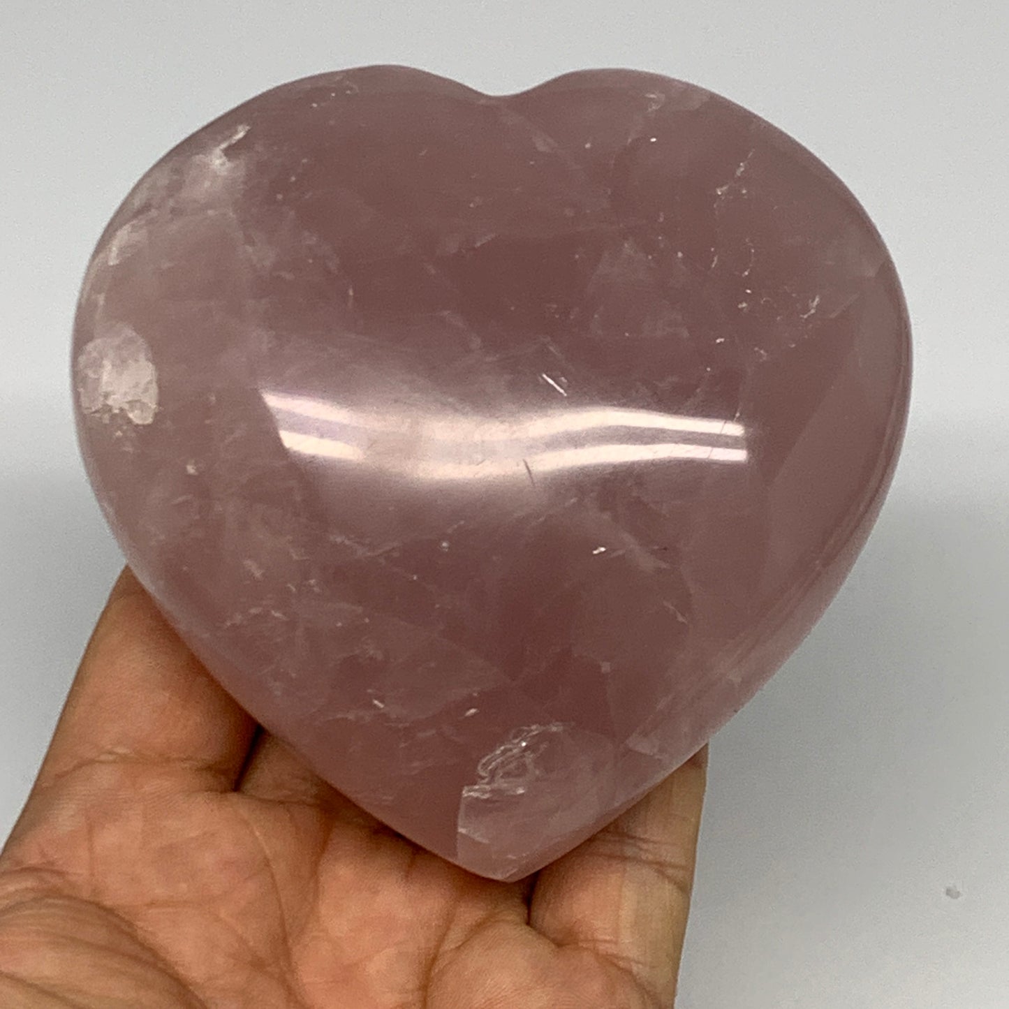486.4g, 3.6" x 3.7" x 1.7" Rose Quartz Heart Healing Crystal @Madagascar, B17389