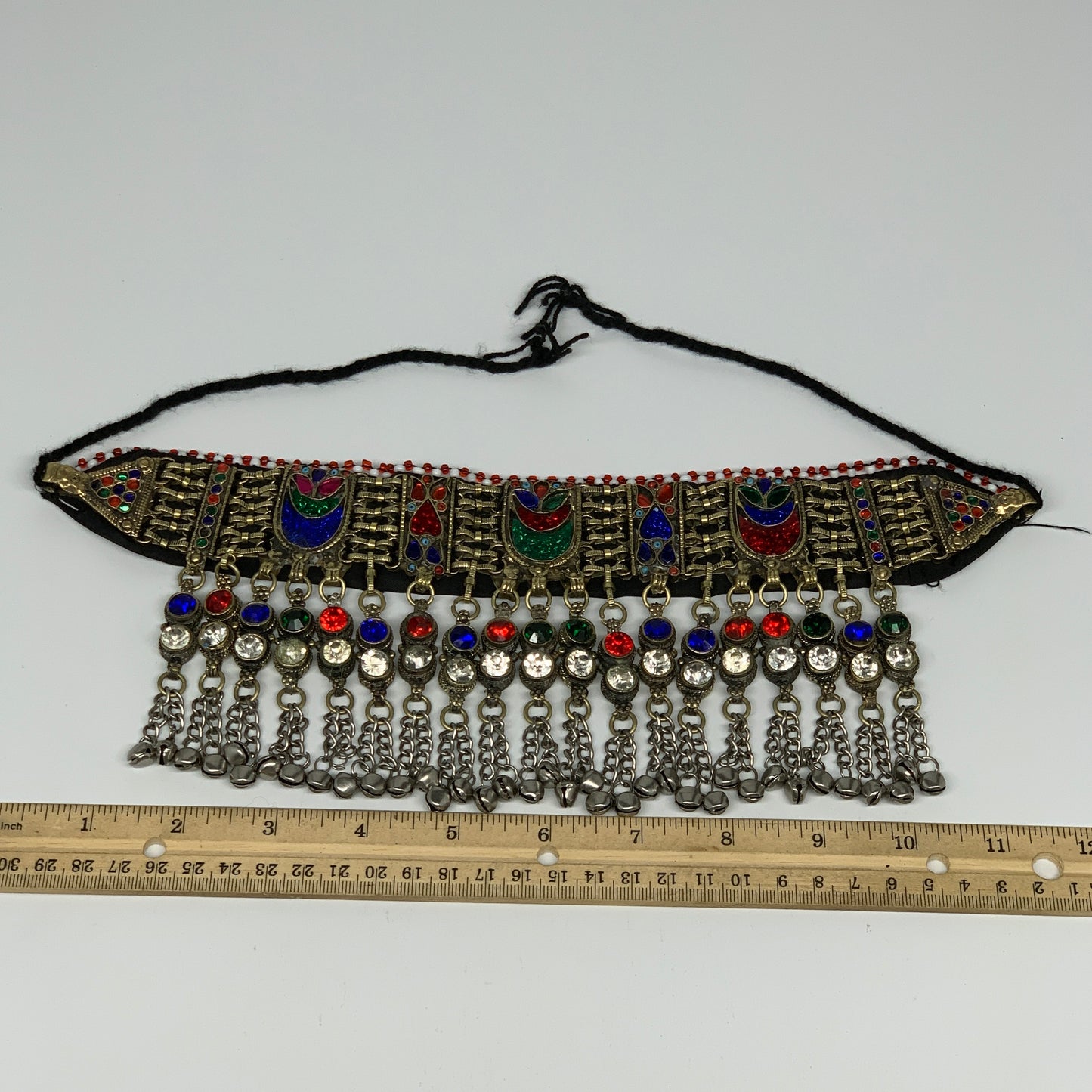 310g, 12"x4.5"Kuchi Choker Necklace Multi-Color Tribal Gypsy Bohemian,B14094