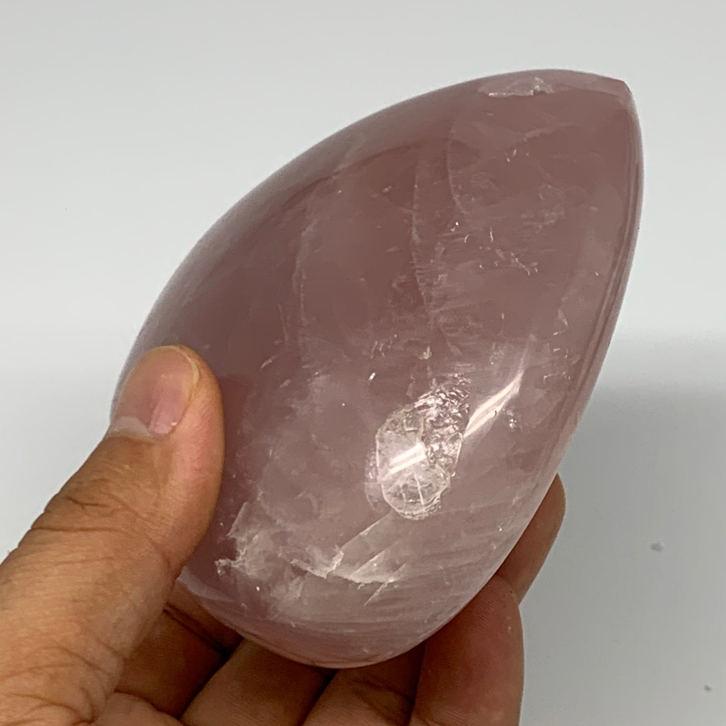 486.4g, 3.6" x 3.7" x 1.7" Rose Quartz Heart Healing Crystal @Madagascar, B17389