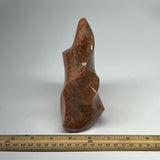 980g, 5.9"x4.3"x2.3", Natural Peach Moonstone Flame Gemstones Reiki Tool, B19571