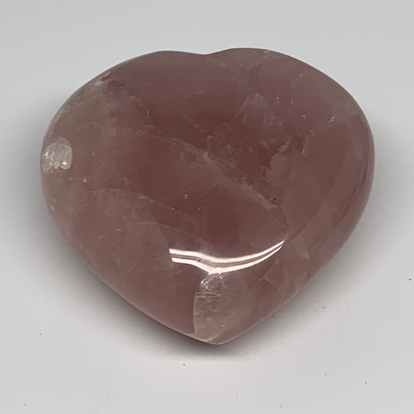 486.4g, 3.6" x 3.7" x 1.7" Rose Quartz Heart Healing Crystal @Madagascar, B17389