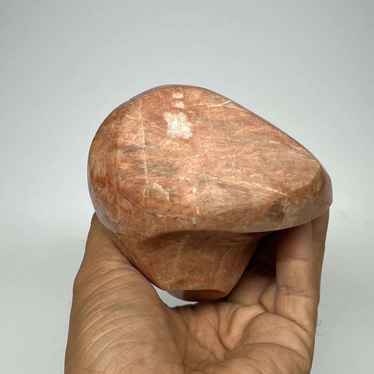 880g, 5.9"x3.5"x2.6", Natural Peach Moonstone Flame Gemstones Reiki Tool, B19572