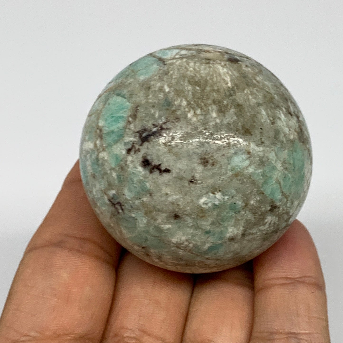149g, 1.9" Small Amazonite Sphere Ball Gemstone from Madagascar, B15832