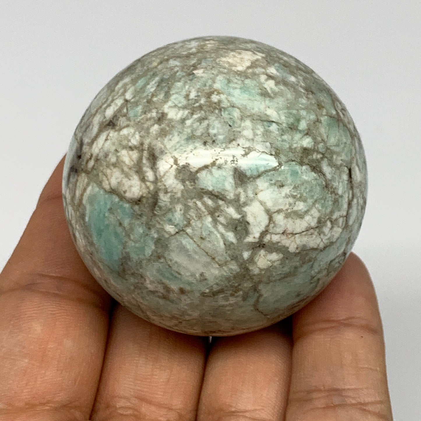 149g, 1.9" Small Amazonite Sphere Ball Gemstone from Madagascar, B15832