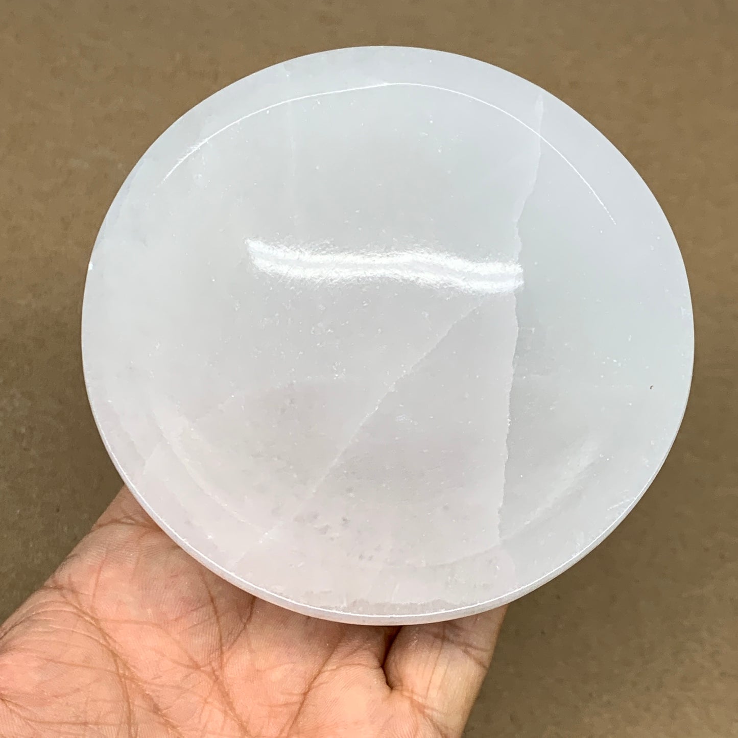 4pcs, 1166g, 3.9"-4" Natural Round Selenite Bowls Crystals from Morocco, B9202