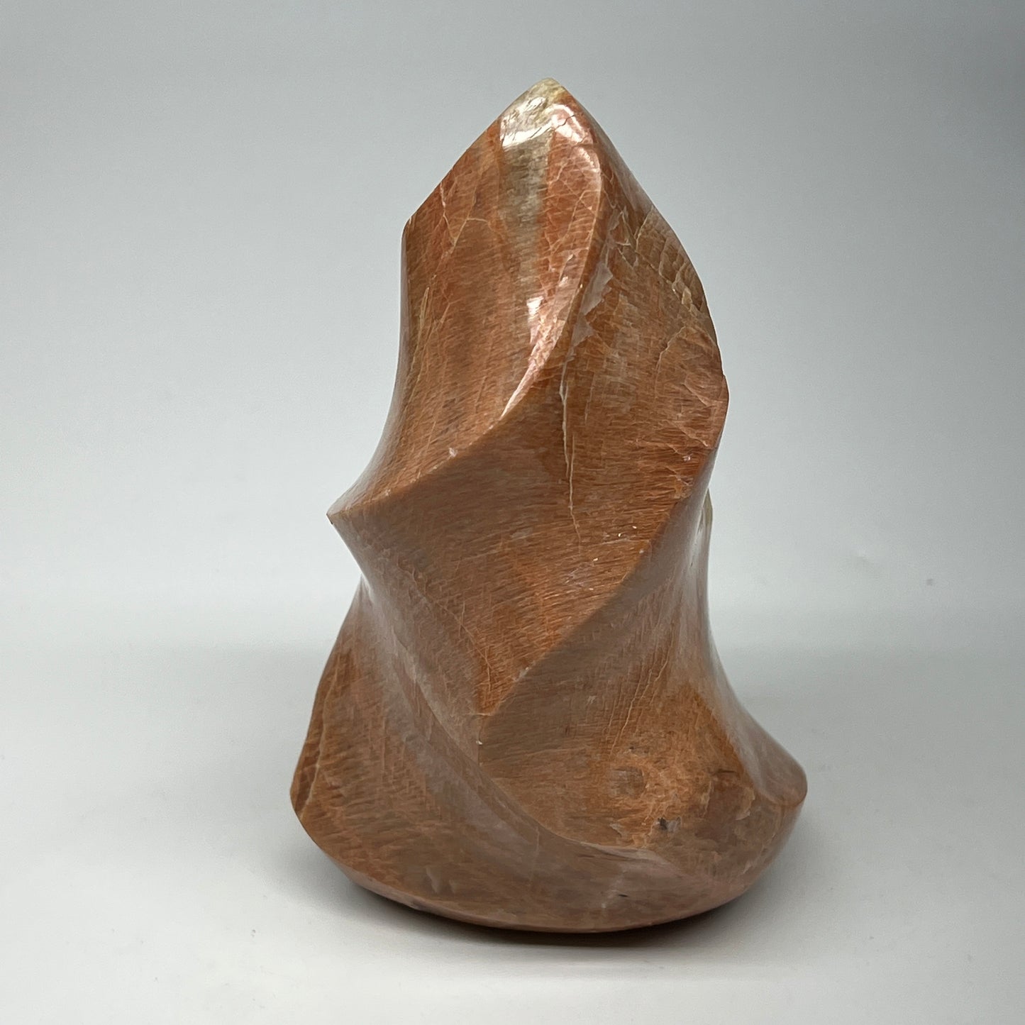 880g, 5.9"x3.5"x2.6", Natural Peach Moonstone Flame Gemstones Reiki Tool, B19572