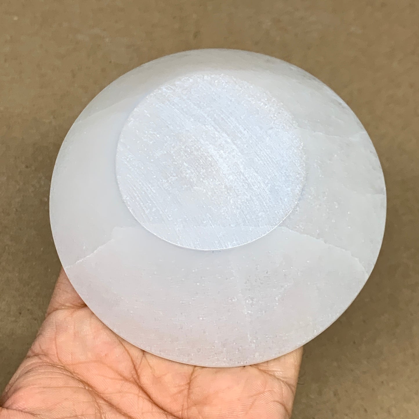 4pcs, 1166g, 3.9"-4" Natural Round Selenite Bowls Crystals from Morocco, B9202