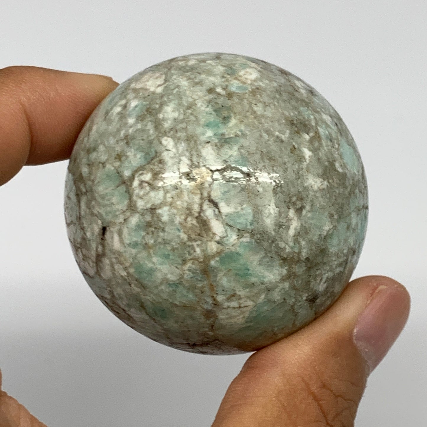 149g, 1.9" Small Amazonite Sphere Ball Gemstone from Madagascar, B15832