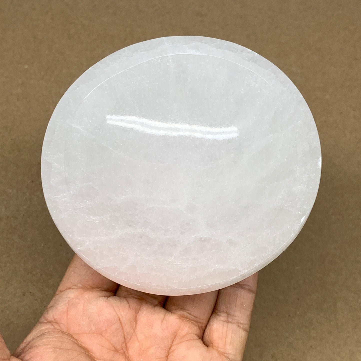 4pcs, 1166g, 3.9"-4" Natural Round Selenite Bowls Crystals from Morocco, B9202