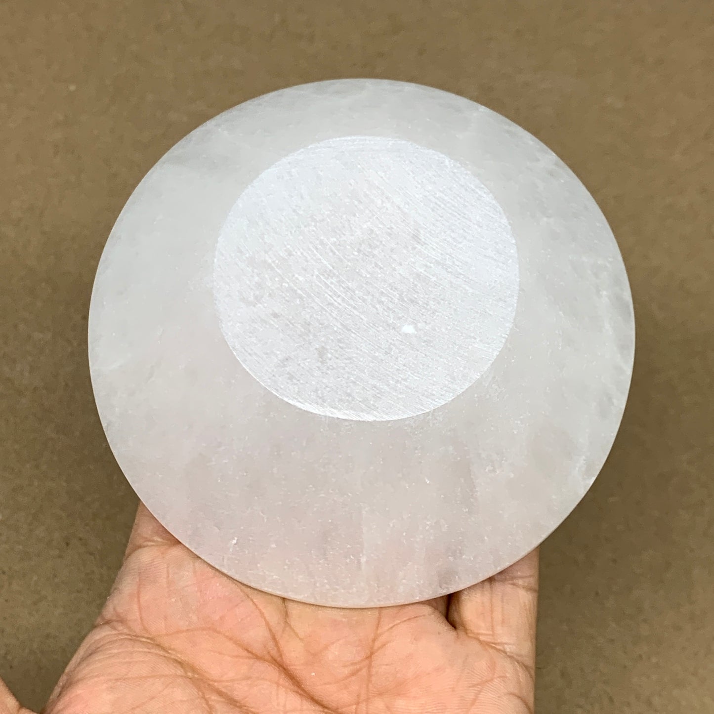 4pcs, 1166g, 3.9"-4" Natural Round Selenite Bowls Crystals from Morocco, B9202