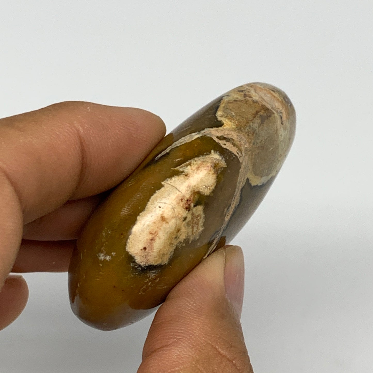 72.8g, 2.2"x1.8"x0.8", Yellow Ocean Jasper Palm-Stone @Madagascar, B18157