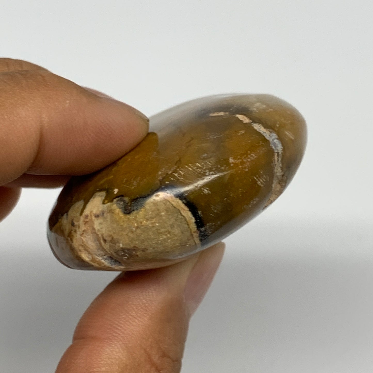 72.8g, 2.2"x1.8"x0.8", Yellow Ocean Jasper Palm-Stone @Madagascar, B18157