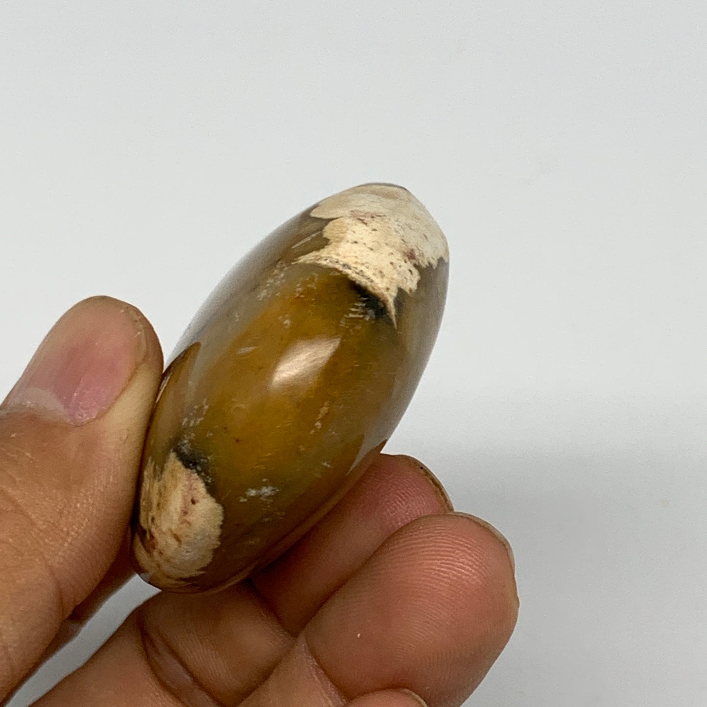 72.8g, 2.2"x1.8"x0.8", Yellow Ocean Jasper Palm-Stone @Madagascar, B18157