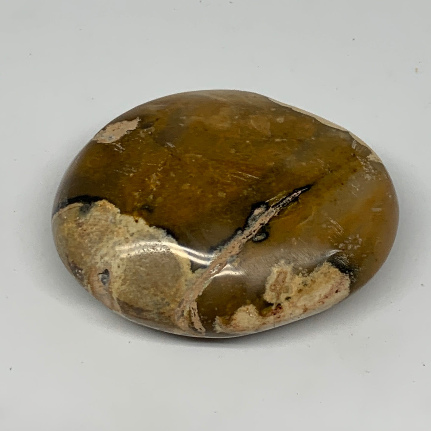 72.8g, 2.2"x1.8"x0.8", Yellow Ocean Jasper Palm-Stone @Madagascar, B18157