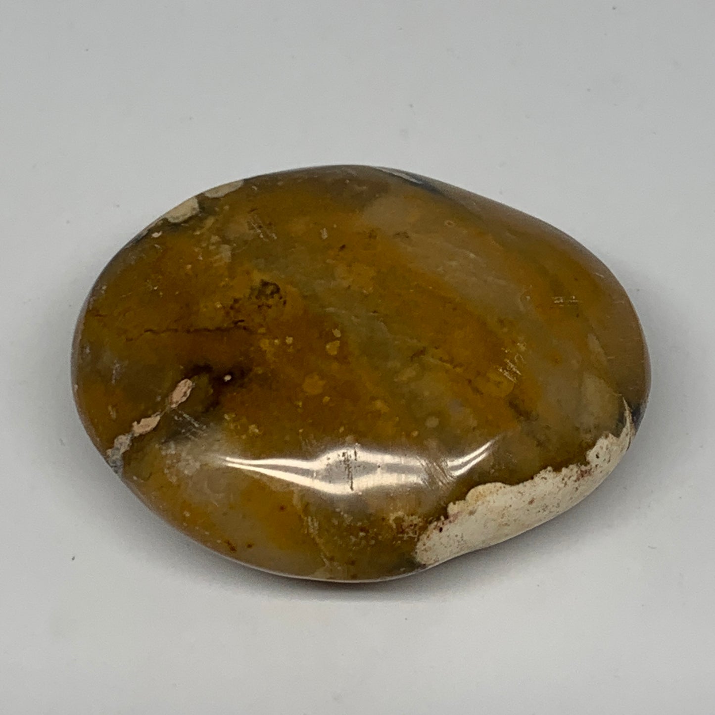 72.8g, 2.2"x1.8"x0.8", Yellow Ocean Jasper Palm-Stone @Madagascar, B18157