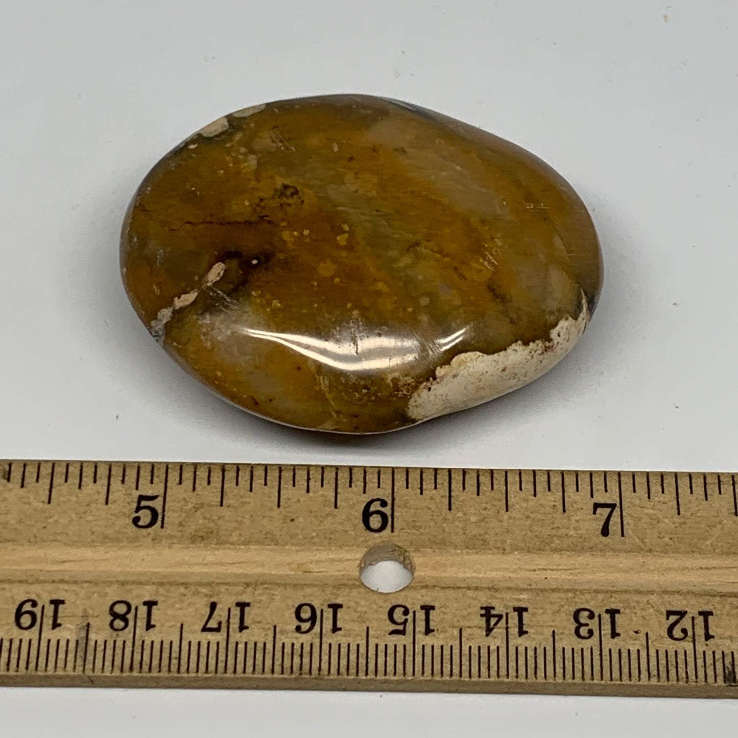 72.8g, 2.2"x1.8"x0.8", Yellow Ocean Jasper Palm-Stone @Madagascar, B18157
