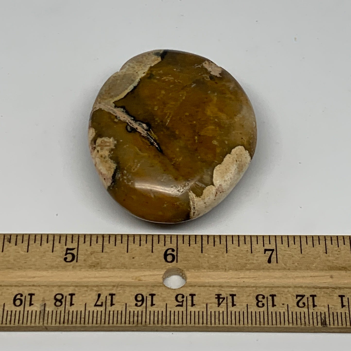 72.8g, 2.2"x1.8"x0.8", Yellow Ocean Jasper Palm-Stone @Madagascar, B18157