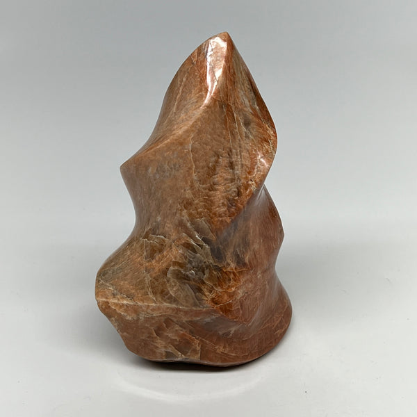 785g, 5.8"x3.5"x2.3", Natural Peach Moonstone Flame Gemstones Reiki Tool, B19574