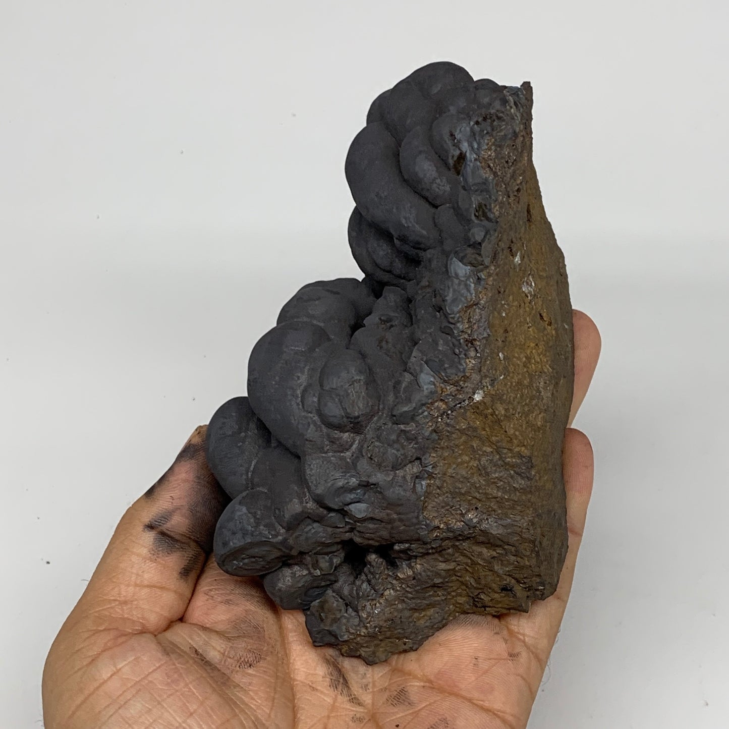 802g,5.1"x3.1"x2.5"Rough Hematite Botryoidal Mineral Crystal @Morocco,B10838