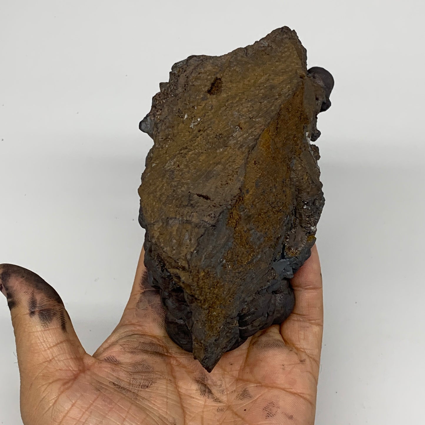 802g,5.1"x3.1"x2.5"Rough Hematite Botryoidal Mineral Crystal @Morocco,B10838