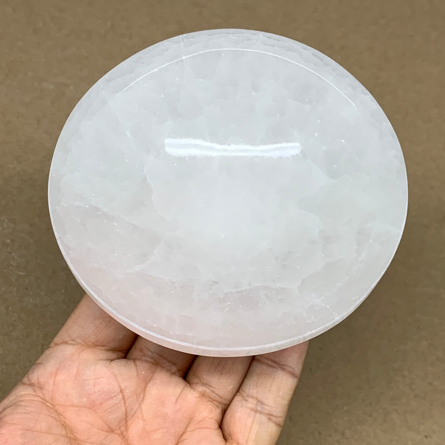 4pcs, 1178g, 3.9"-4" Natural Round Selenite Bowls Crystals from Morocco, B9204