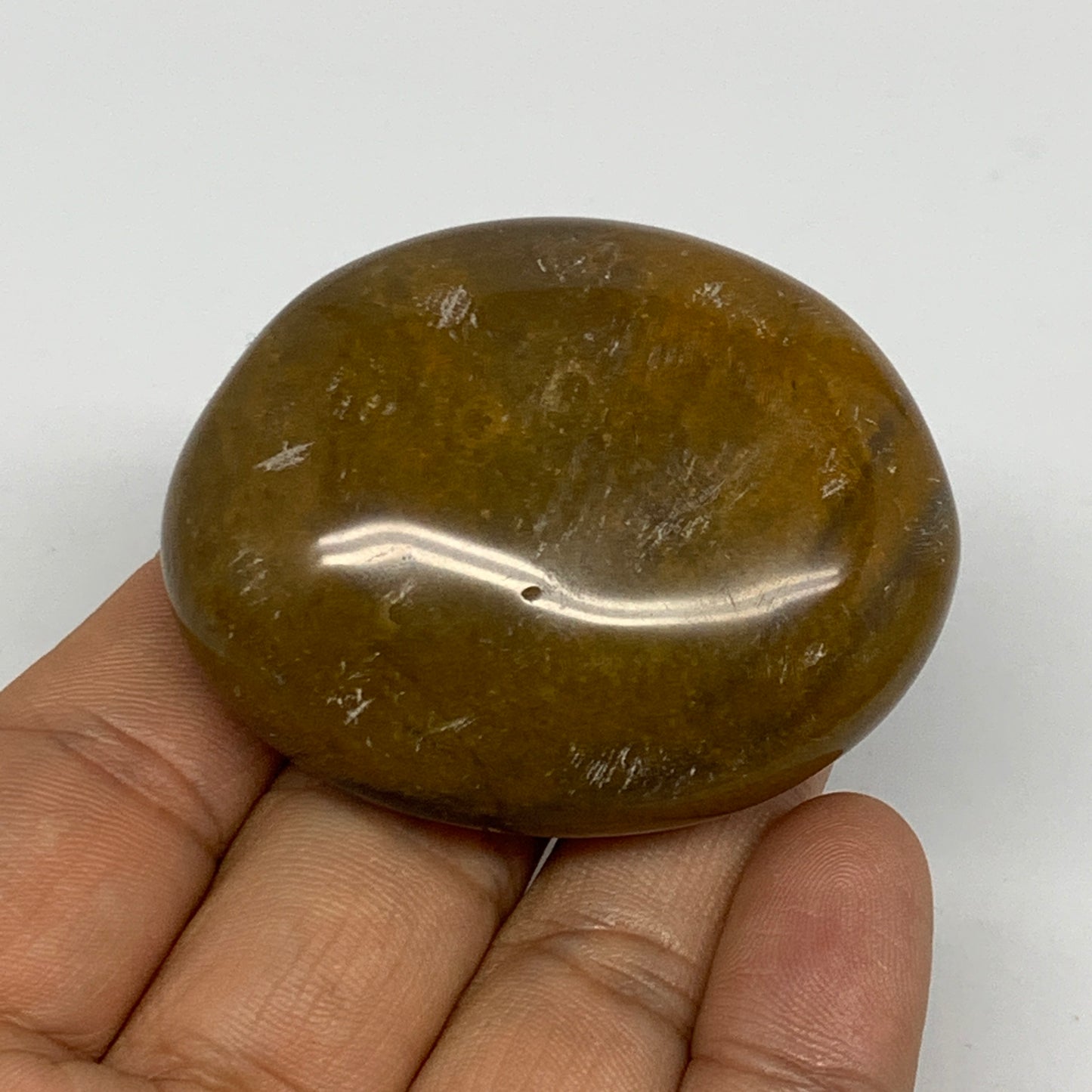 73.4g, 2.1"x1.7"x0.9", Yellow Ocean Jasper Palm-Stone @Madagascar, B18159