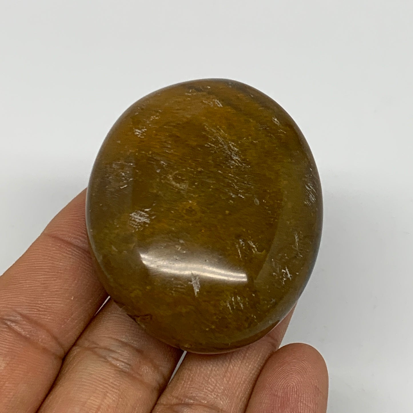 73.4g, 2.1"x1.7"x0.9", Yellow Ocean Jasper Palm-Stone @Madagascar, B18159