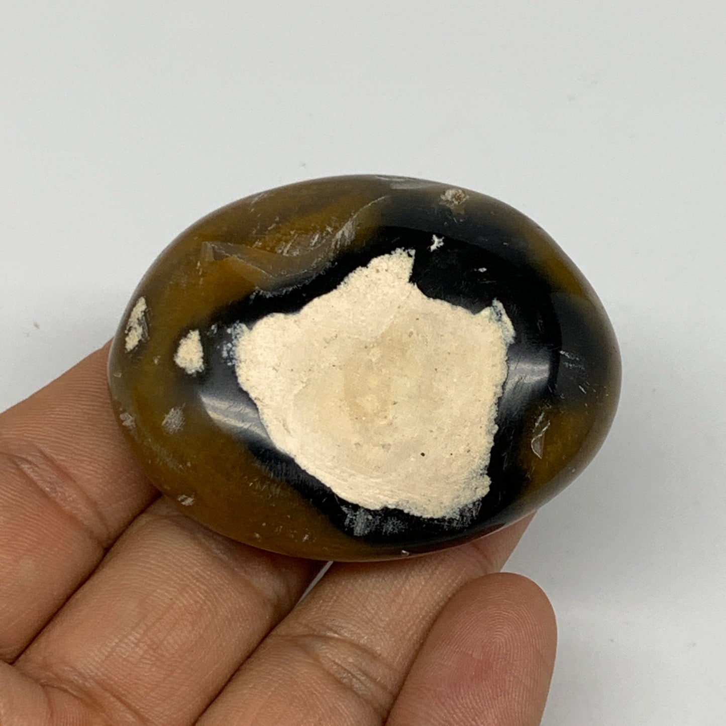73.4g, 2.1"x1.7"x0.9", Yellow Ocean Jasper Palm-Stone @Madagascar, B18159
