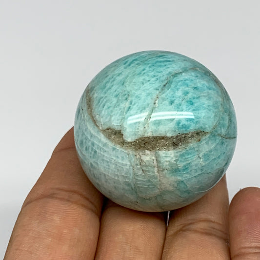 91g, 1.6" Small Amazonite Sphere Ball Gemstone from Madagascar, B15835
