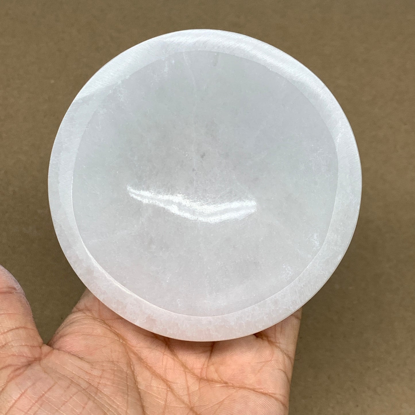 4pcs, 1178g, 3.9"-4" Natural Round Selenite Bowls Crystals from Morocco, B9204