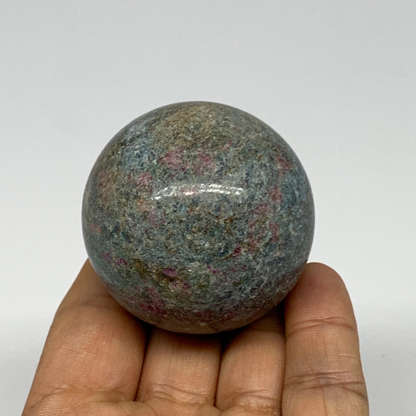 195.2g, 1.9"(47mm),Zoisite with Ruby Sphere Sphere Ball Crystal @India, B25034