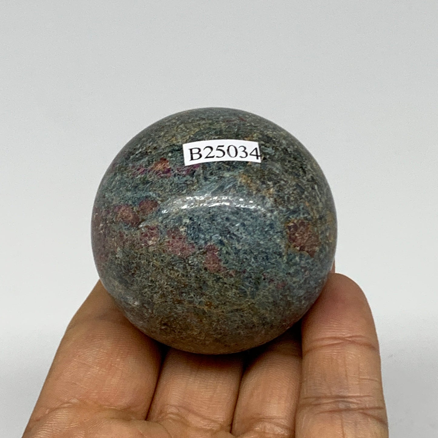 195.2g, 1.9"(47mm),Zoisite with Ruby Sphere Sphere Ball Crystal @India, B25034
