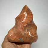 805g, 4.7"x3.9"x2.4", Natural Peach Moonstone Flame Gemstones Reiki Tool, B19575