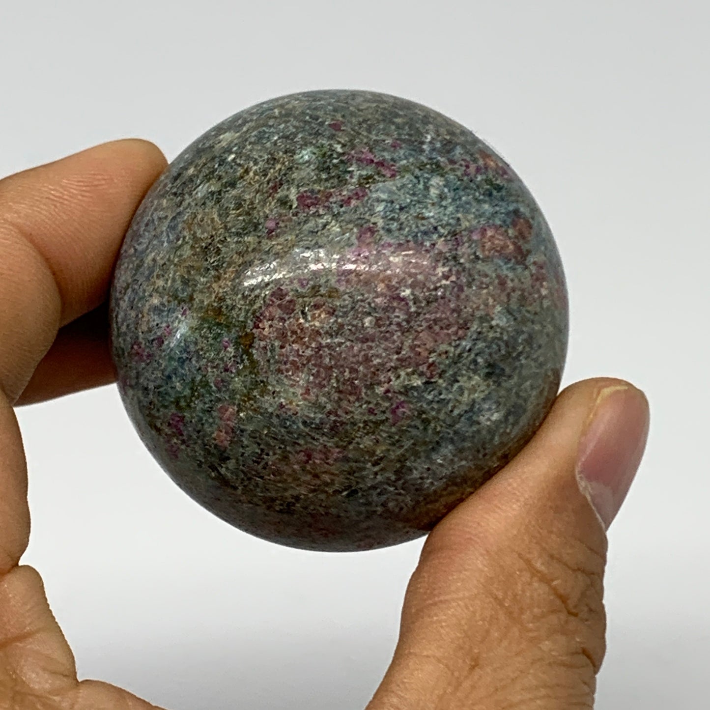 195.2g, 1.9"(47mm),Zoisite with Ruby Sphere Sphere Ball Crystal @India, B25034