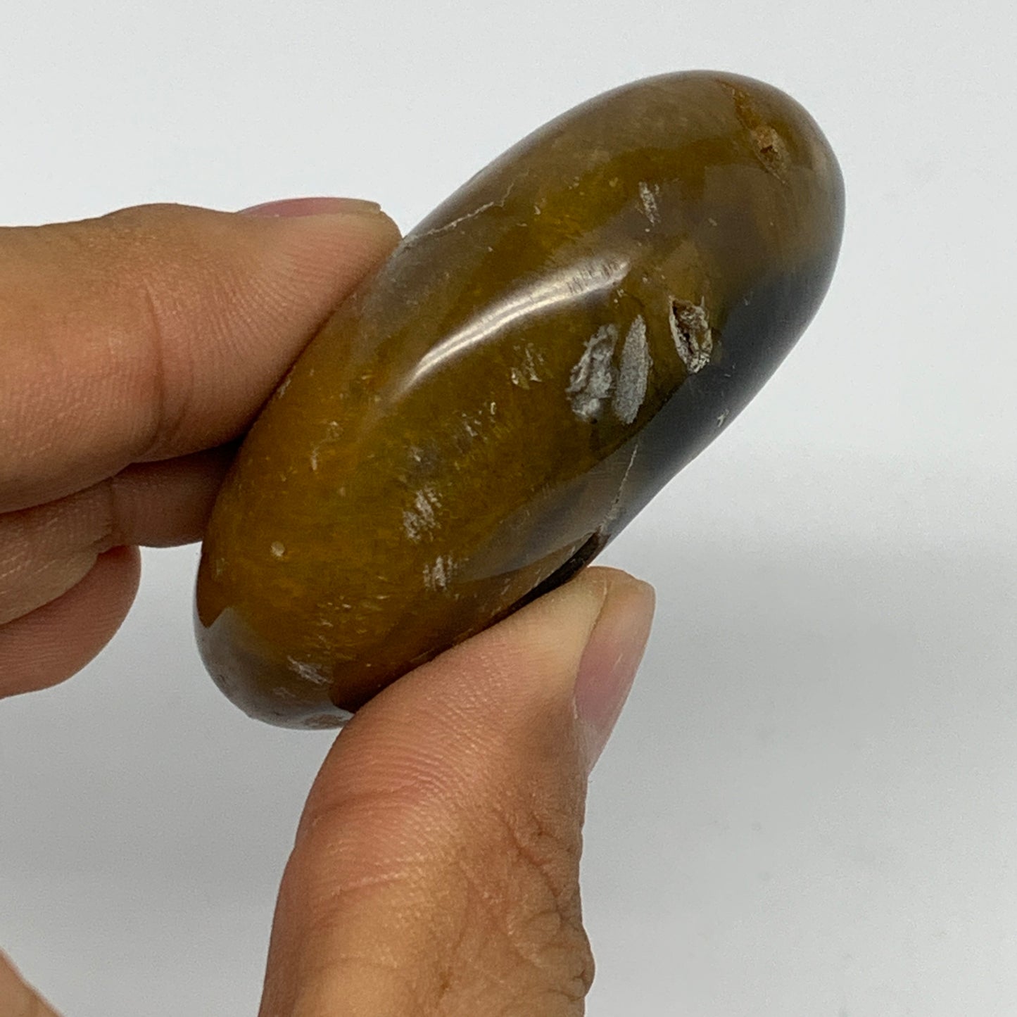 73.4g, 2.1"x1.7"x0.9", Yellow Ocean Jasper Palm-Stone @Madagascar, B18159