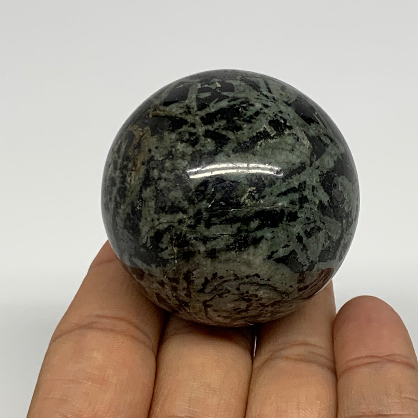 167.7g, 1.9"(47mm), Crocodile Kambaba Jasper Sphere Ball Reiki @Madagascar,B2219