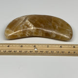 387.5g, 5.3"x2"x1.1" Honey Calcite Moon Crest Gemstone,Healing Crystal, B26976