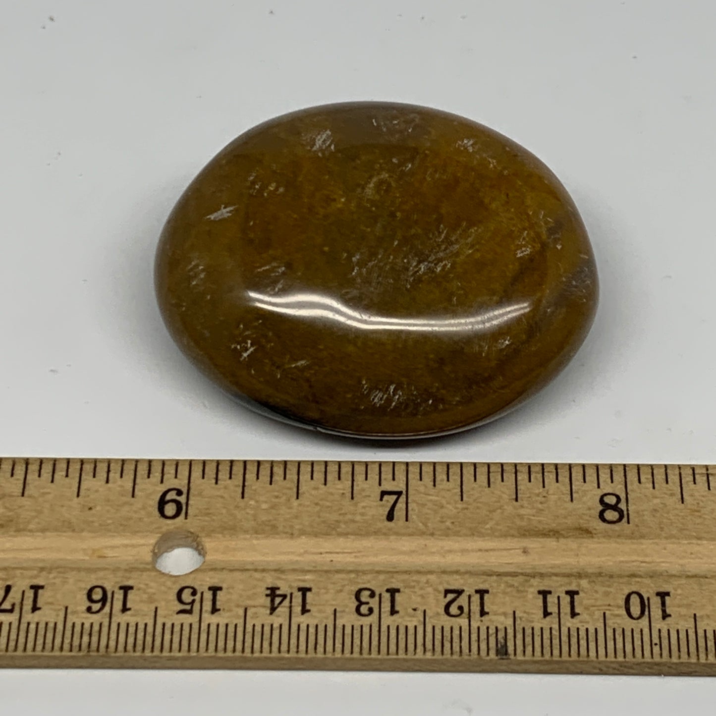 73.4g, 2.1"x1.7"x0.9", Yellow Ocean Jasper Palm-Stone @Madagascar, B18159