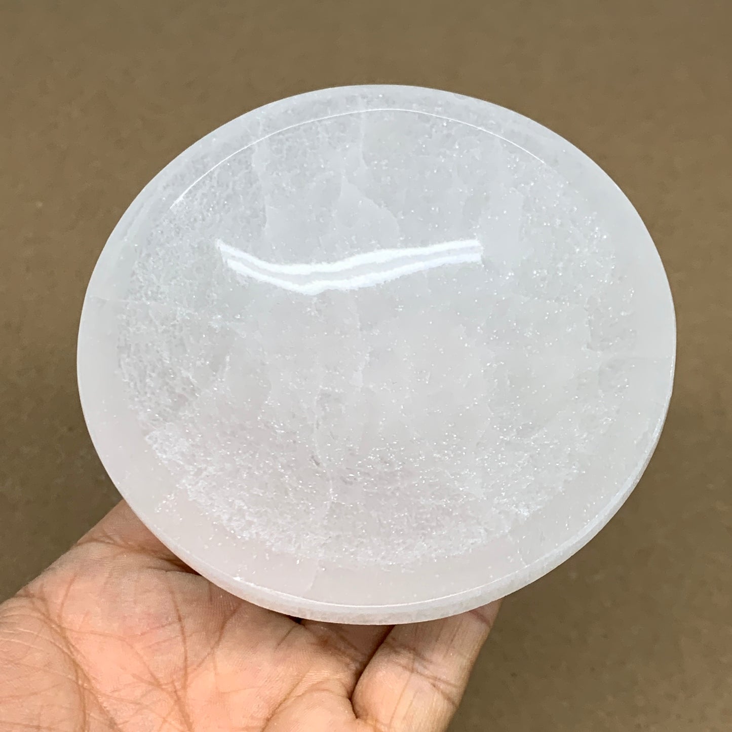 4pcs, 1154g, 3.9"-4" Natural Round Selenite Bowls Crystals from Morocco, B9205