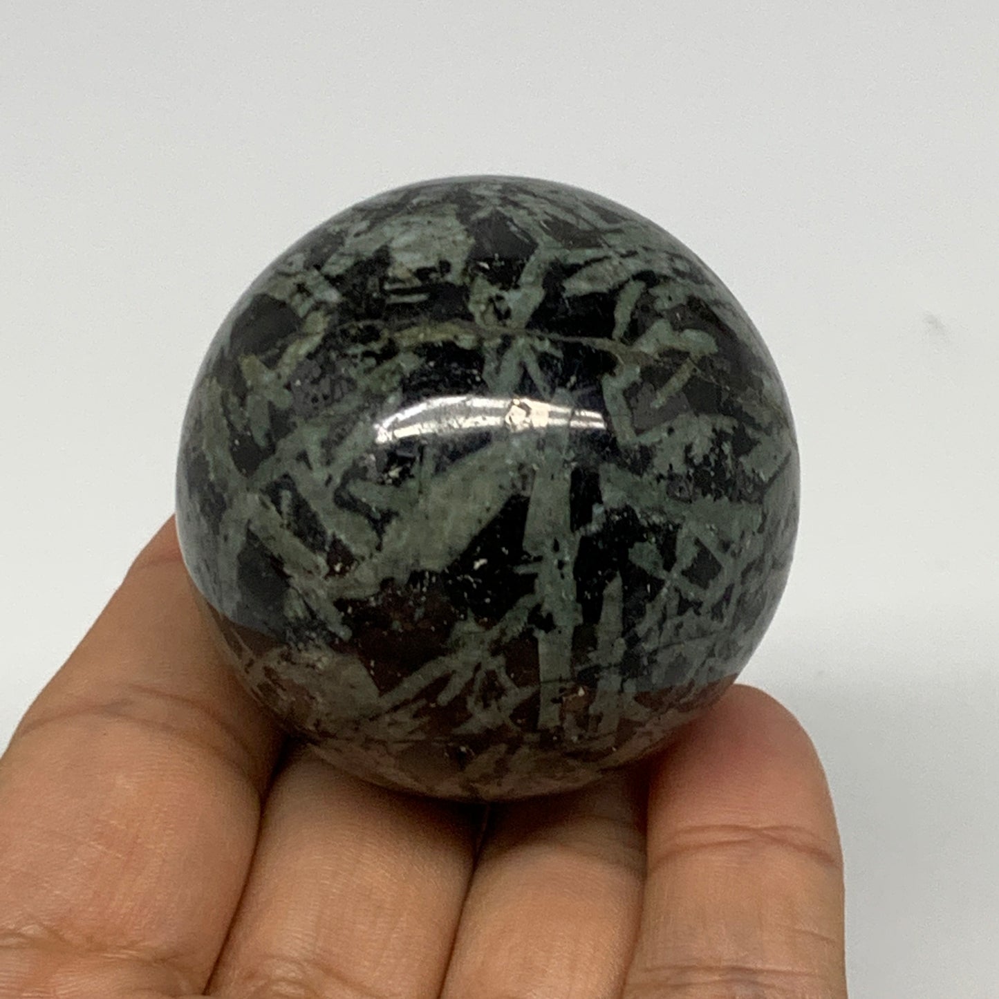 167.7g, 1.9"(47mm), Crocodile Kambaba Jasper Sphere Ball Reiki @Madagascar,B2219