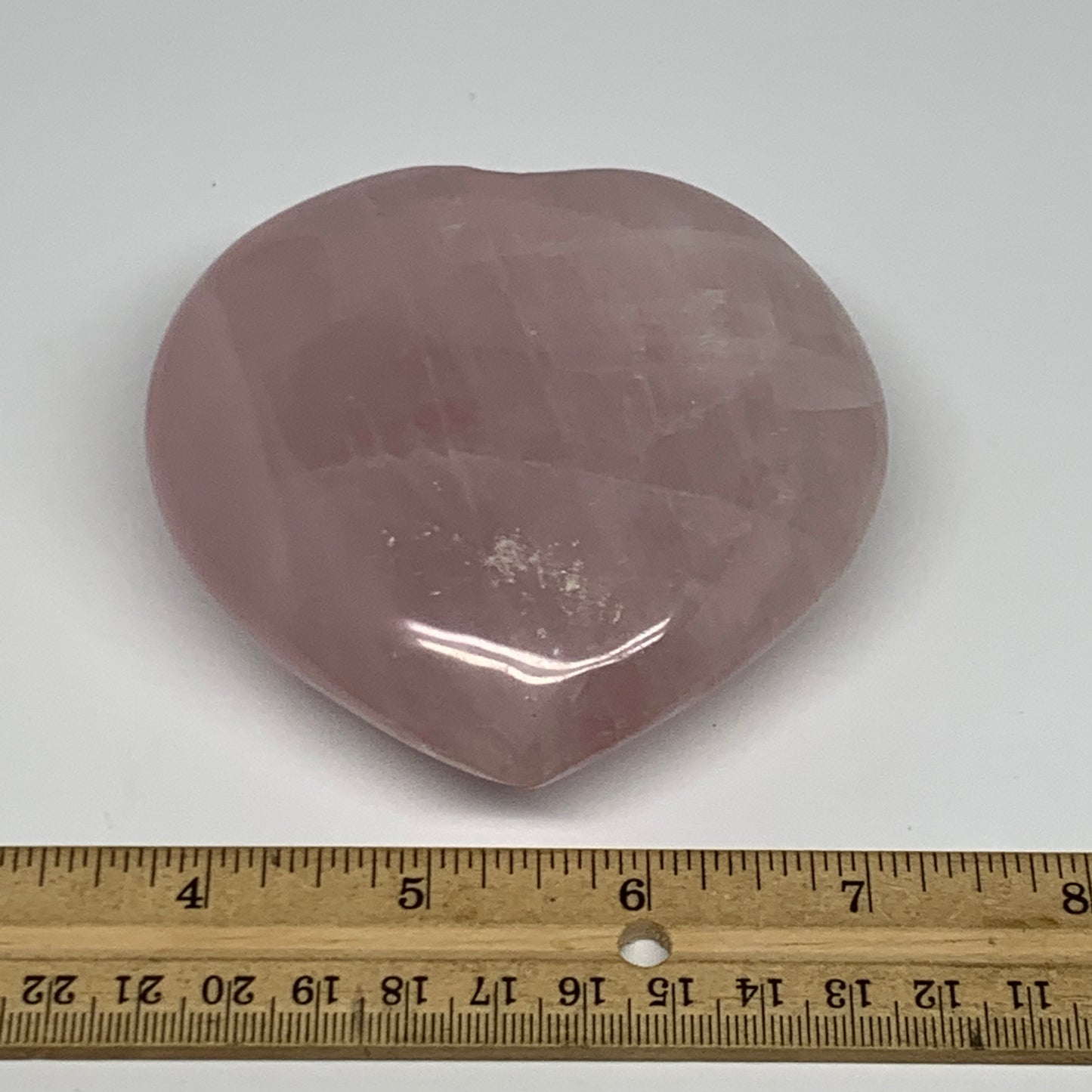 387.9g, 3.6" x 3.6" x 1.4" Rose Quartz Heart Healing Crystal @Madagascar, B17393