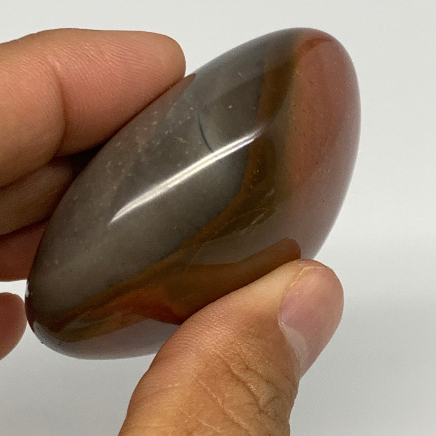 109.7g, 2.3"x2"x1.1", Polychrome Jasper Palm-Stone Reiki @Madagascar, B26977