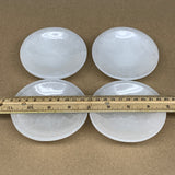 4pcs, 1154g, 3.9"-4" Natural Round Selenite Bowls Crystals from Morocco, B9205