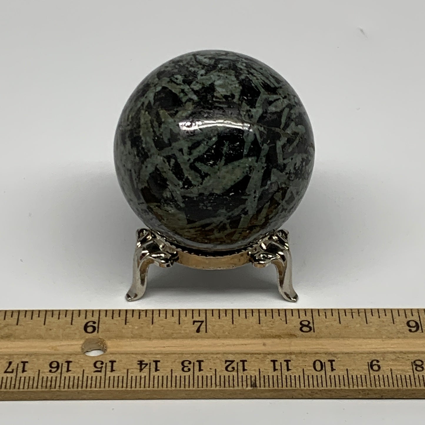 167.7g, 1.9"(47mm), Crocodile Kambaba Jasper Sphere Ball Reiki @Madagascar,B2219