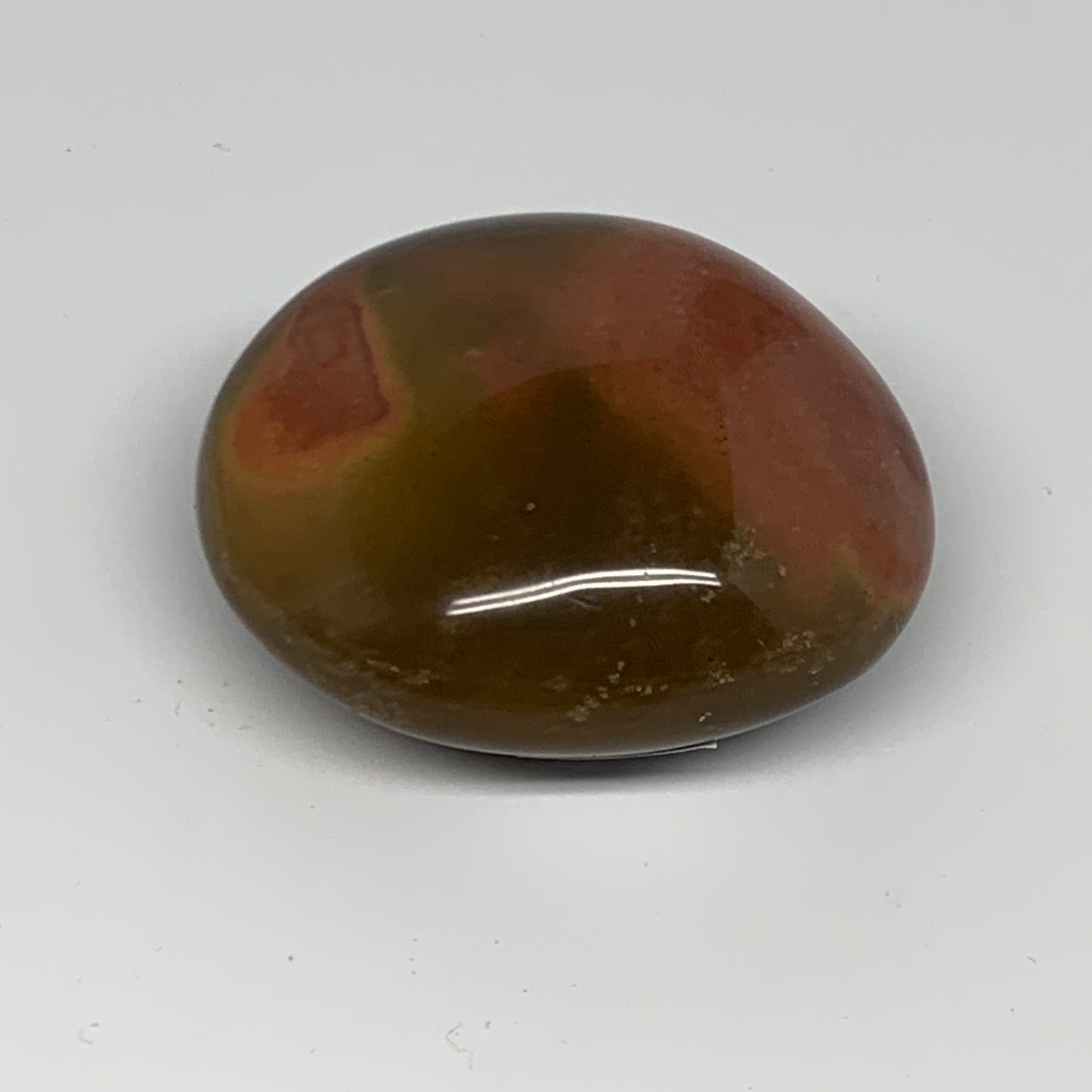 109.7g, 2.3"x2"x1.1", Polychrome Jasper Palm-Stone Reiki @Madagascar, B26977